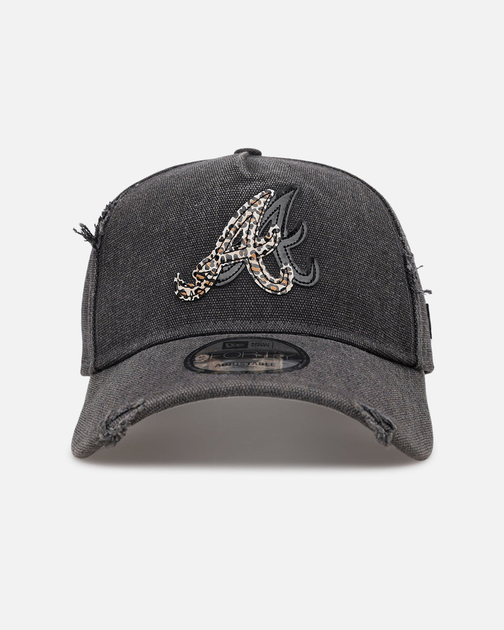 New Era Atlanta Braves 'Patent Leather' 9FORTY A-Frame Strapback Washed Black
