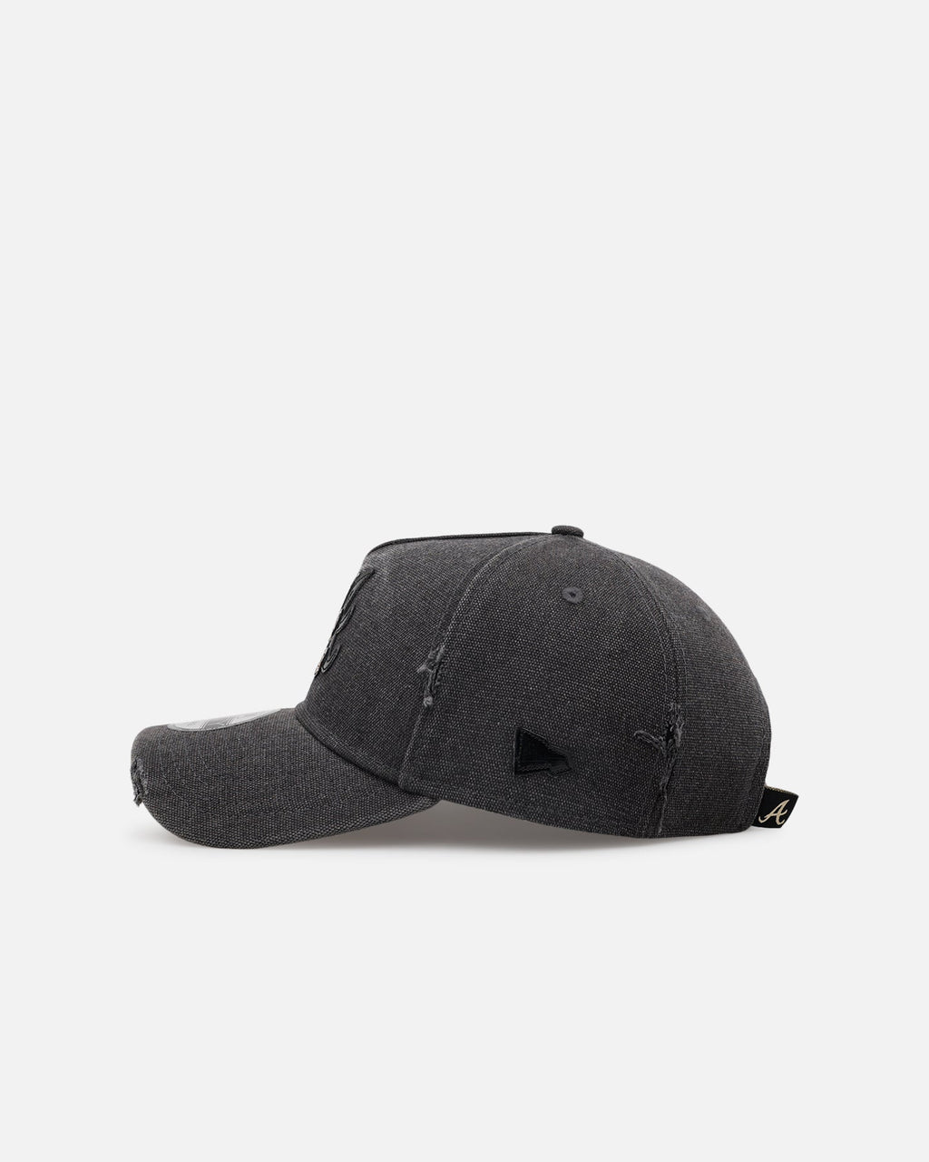 New Era Atlanta Braves 'Patent Leather' 9FORTY A-Frame Strapback Washed Black
