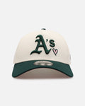 New Era Oakland Athletics 'Pink Satin Hearts Green' 9FORTY A-Frame Snapback Chrome/Dark Green