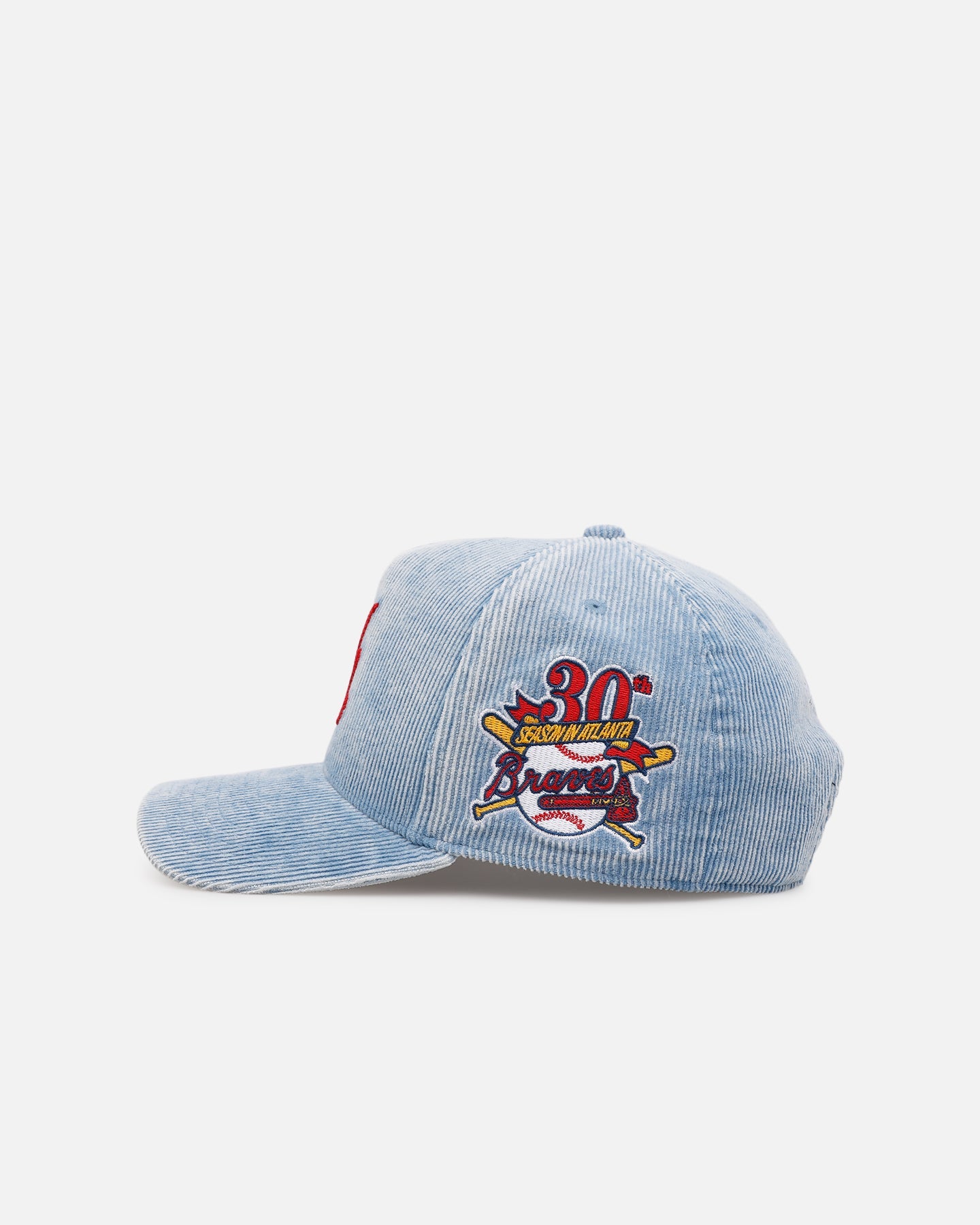 Mitchell & Ness Atlanta Braves 'Dusty Cord' Pro Pinch Snapback Light Blue