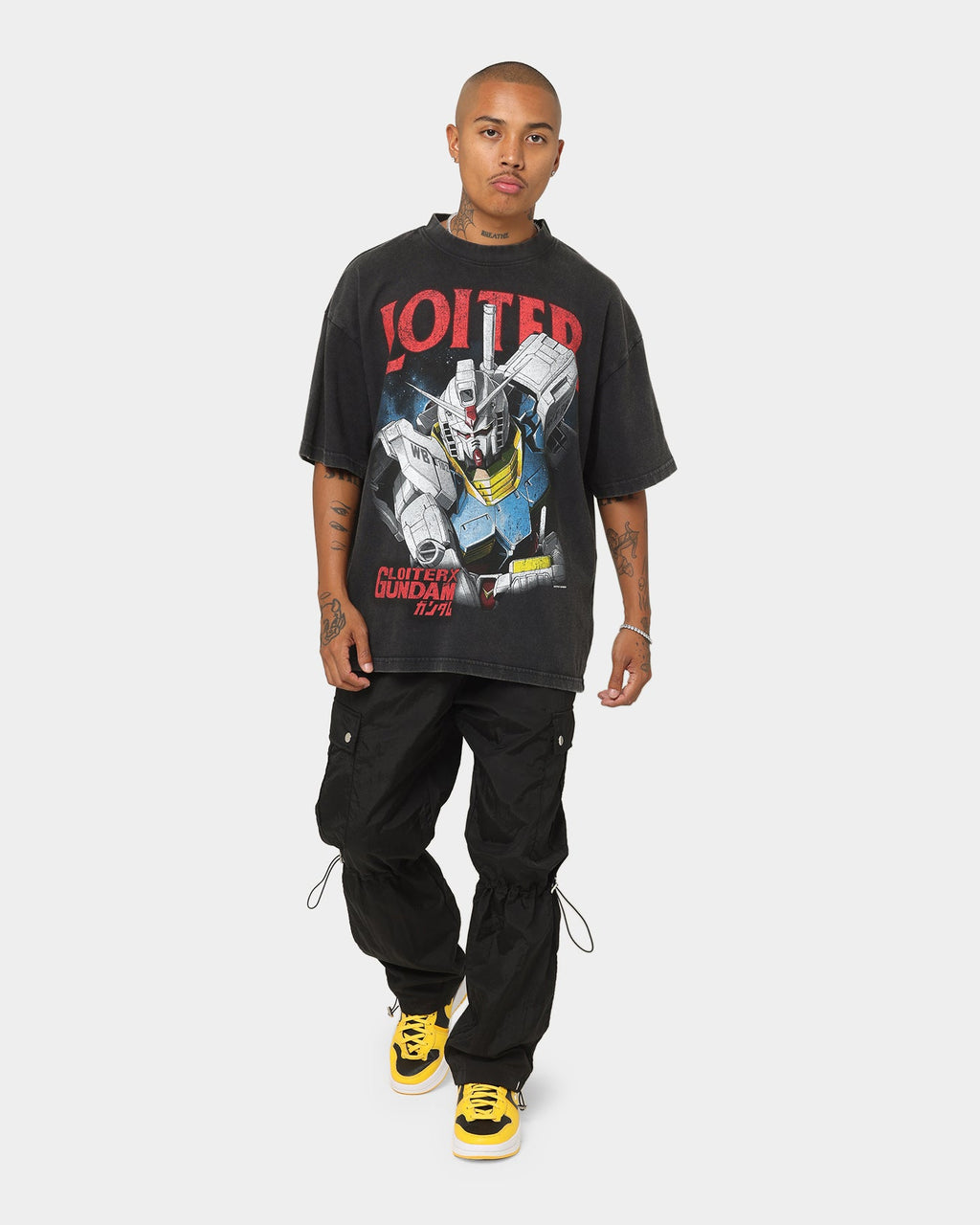 Loiter X Gundam Gundam Vintage T-Shirt Vintage Black