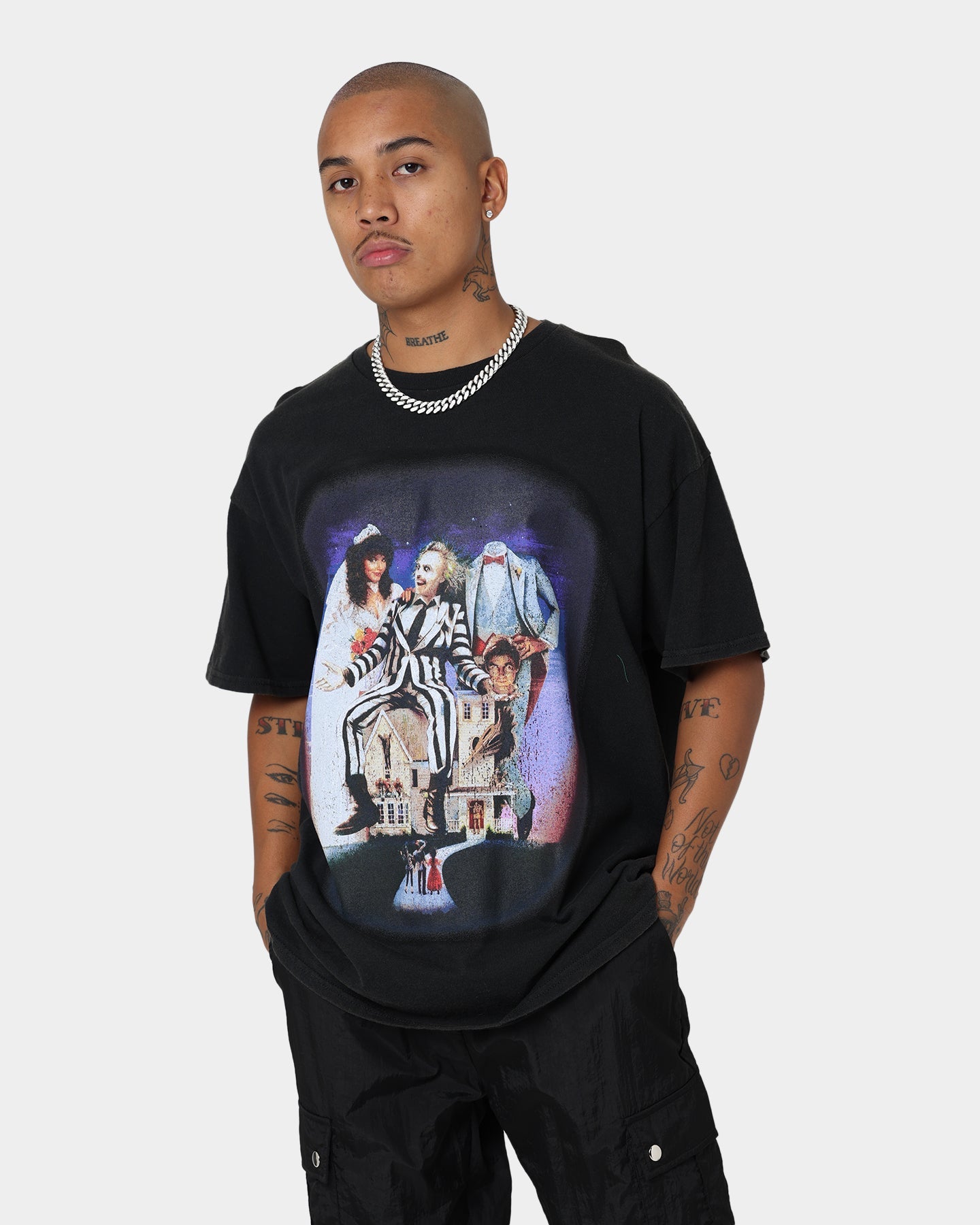 73Studio X Beetlejuice Beetlejuice Vintage T-Shirt Black Wash