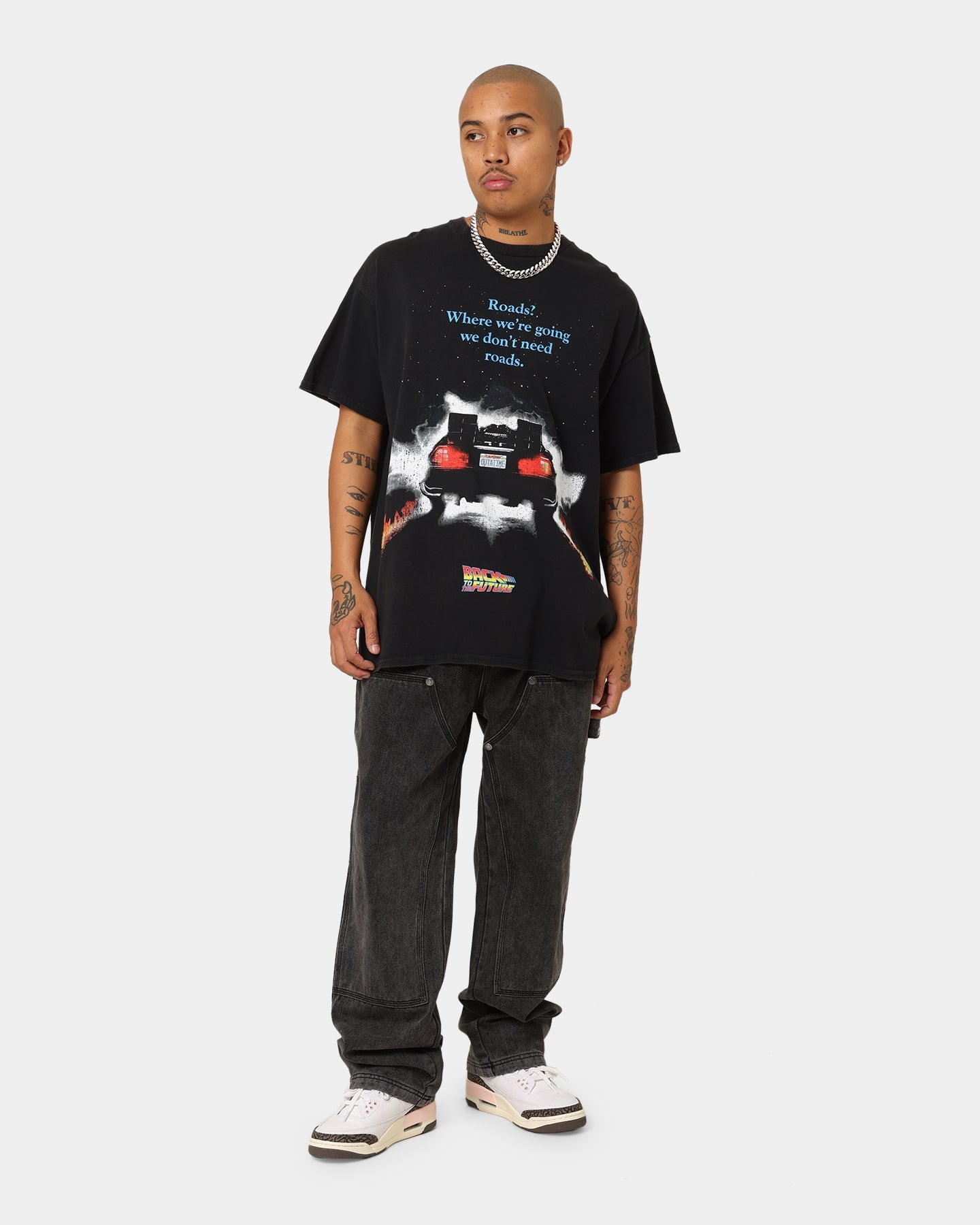 American Thrift X Back To The Future Back To The Future 1 Vintage T-Shirt Washed Black