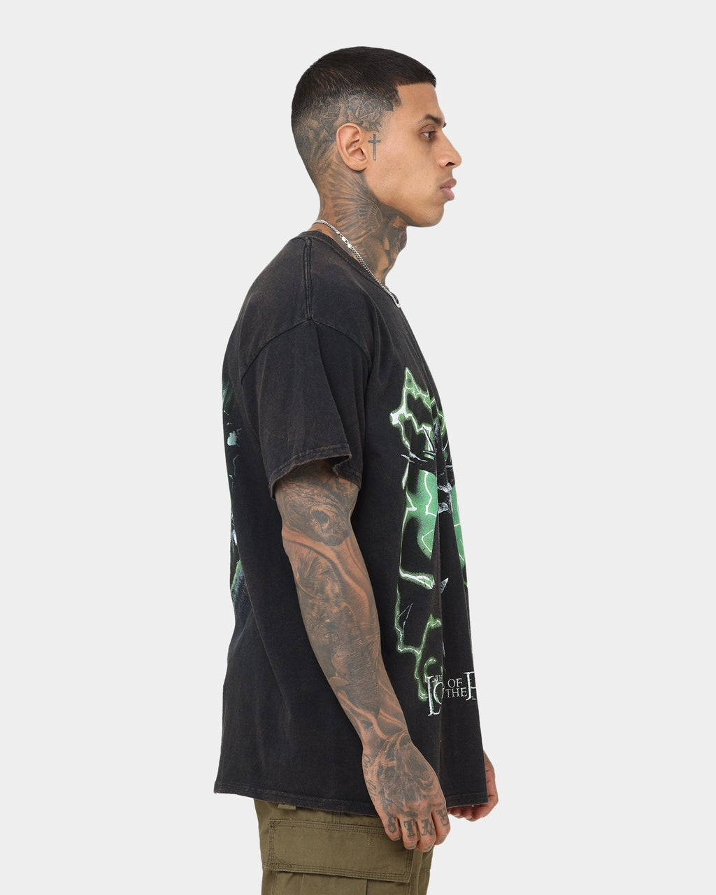 American Thrift X The Lord Of The Rings Witch Kings Of Angmar Vintage T-Shirt Washed Black
