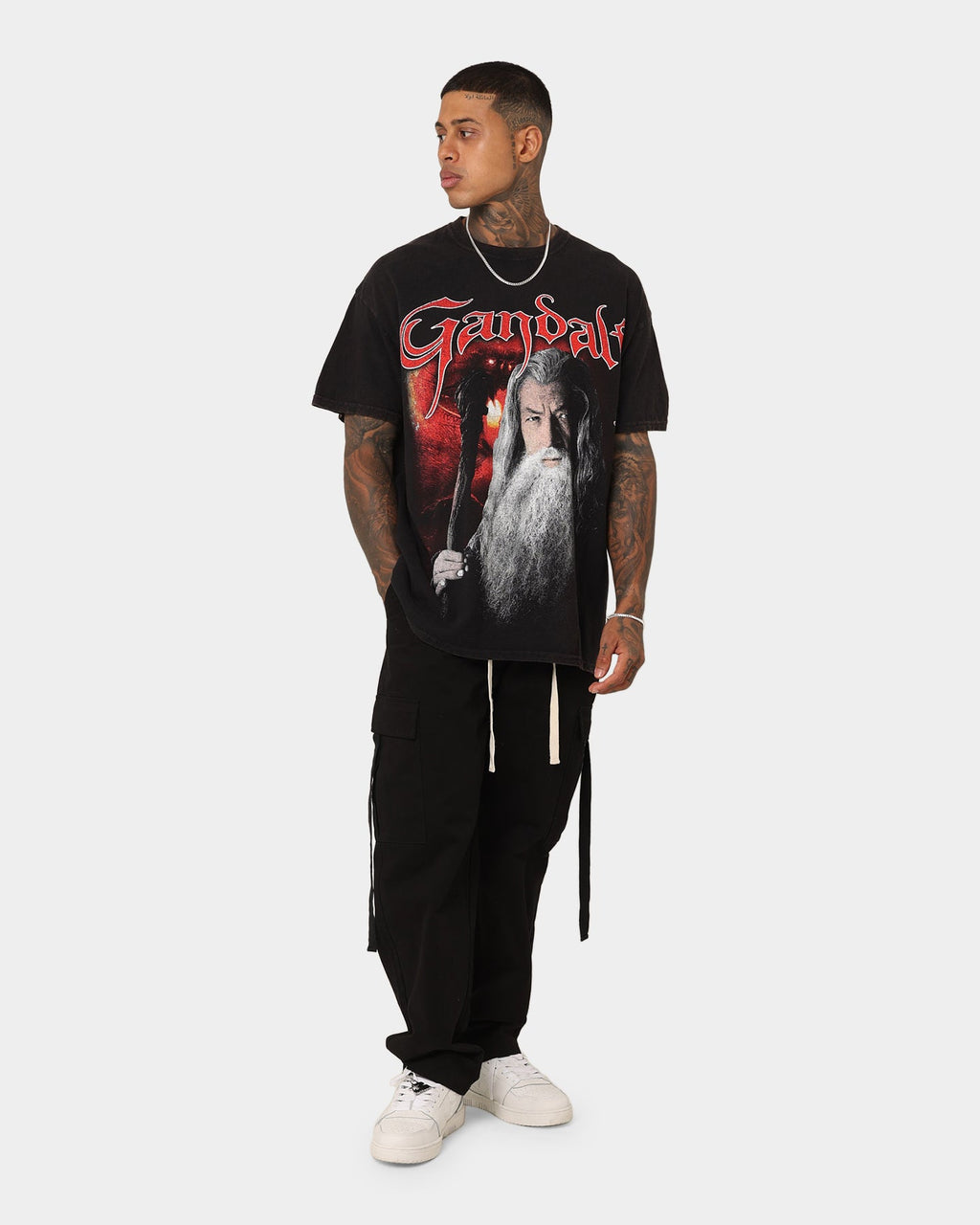 73Studio X The Lord Of The Rings Gandalf Vintage T-Shirt Black Wash