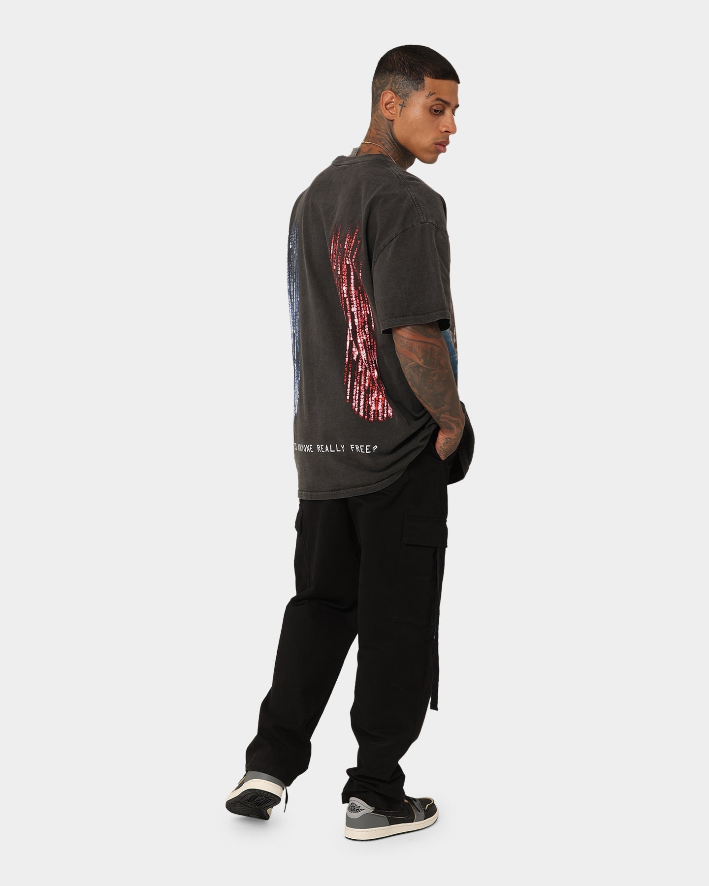 73Studio X The Matrix Heavyweight Vintage T-Shirt Black Wash