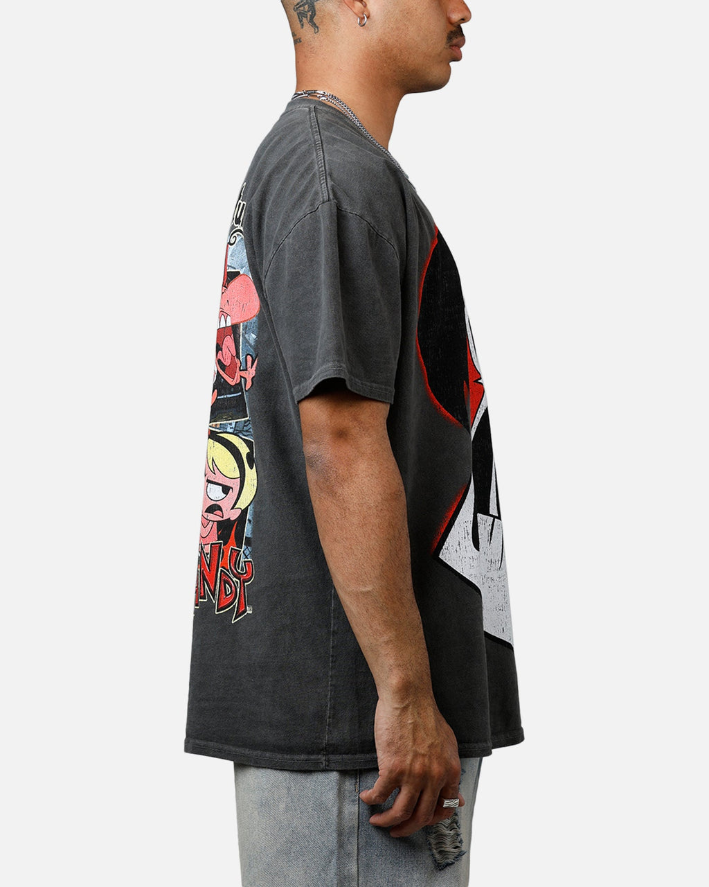 73Studio X Cartoon Network Grim Heavyweight Vintage T-Shirt Black Wash