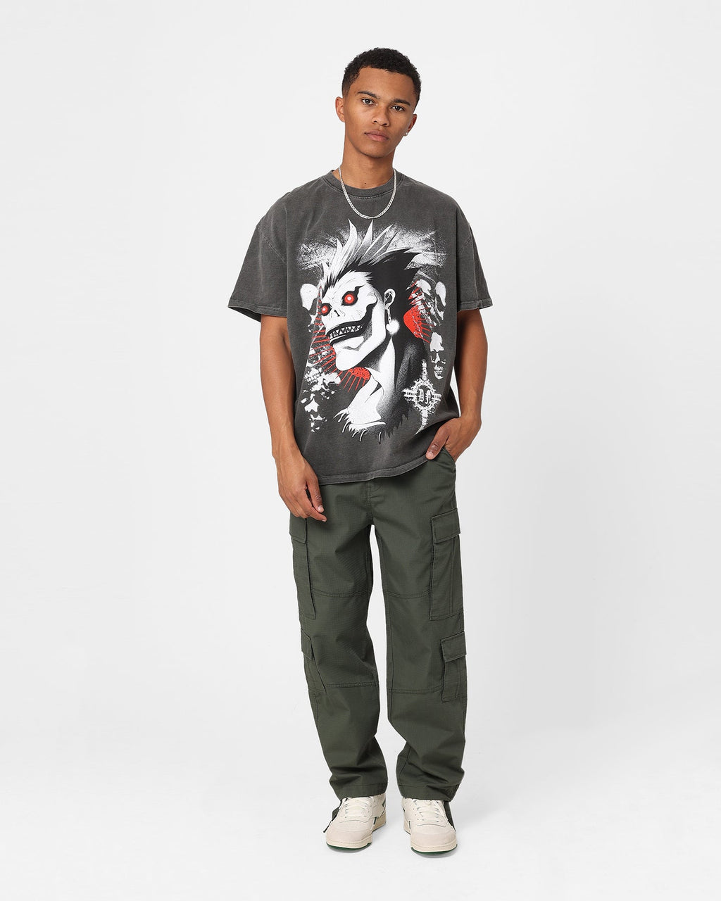 Goat Crew X Death Note Shinigami Heavyweight Vintage T-Shirt Black Wash