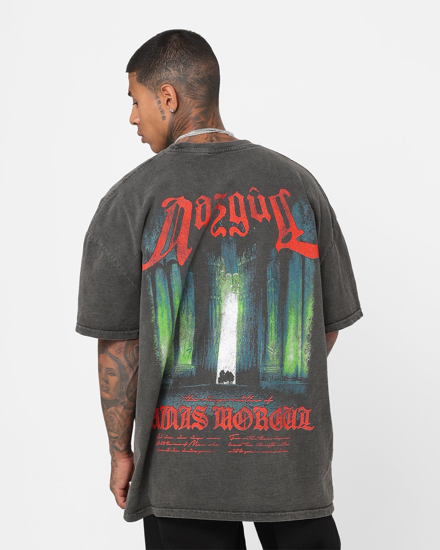 73Studio X The Lord Of The Rings Nazgul Heavyweight Vintage T-Shirt Black Wash