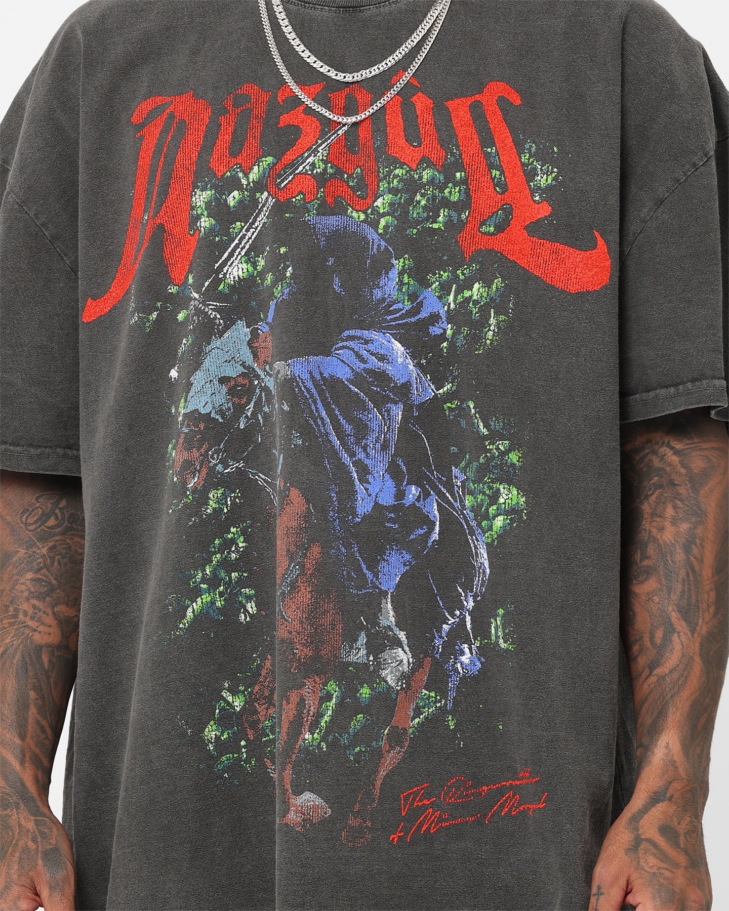 73Studio X The Lord Of The Rings Nazgul Heavyweight Vintage T-Shirt Black Wash