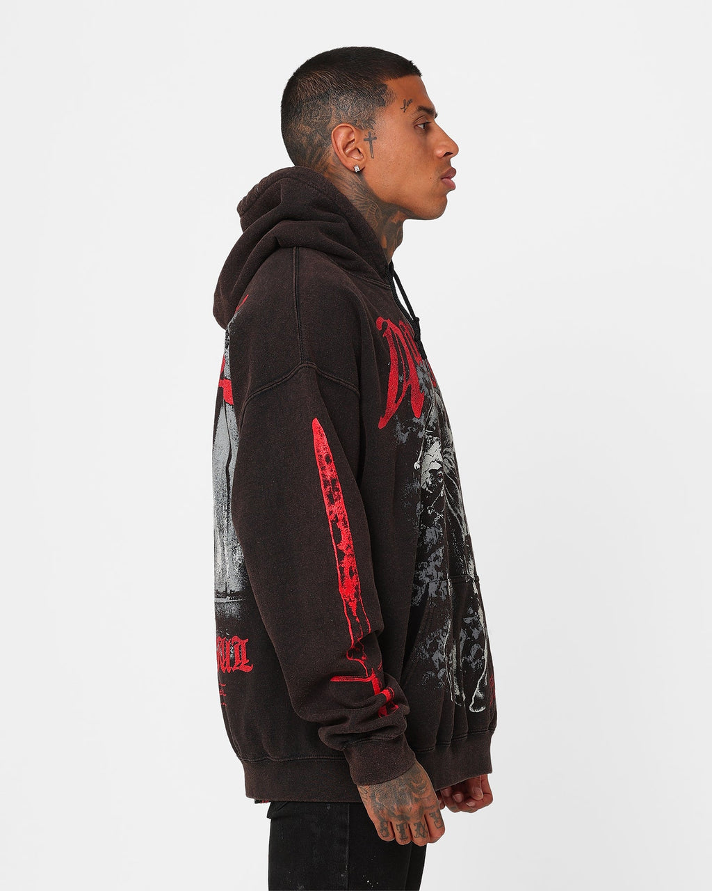 73Studio X The Lord Of The Rings Nazgul Vintage Hoodie Black Wash