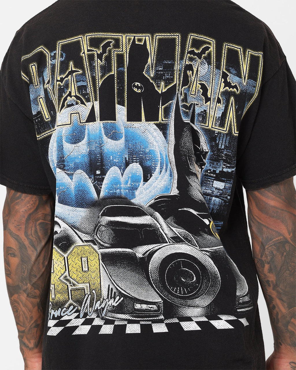 Goat Crew X The Flash Batman Racing Vintage T-Shirt Black Wash