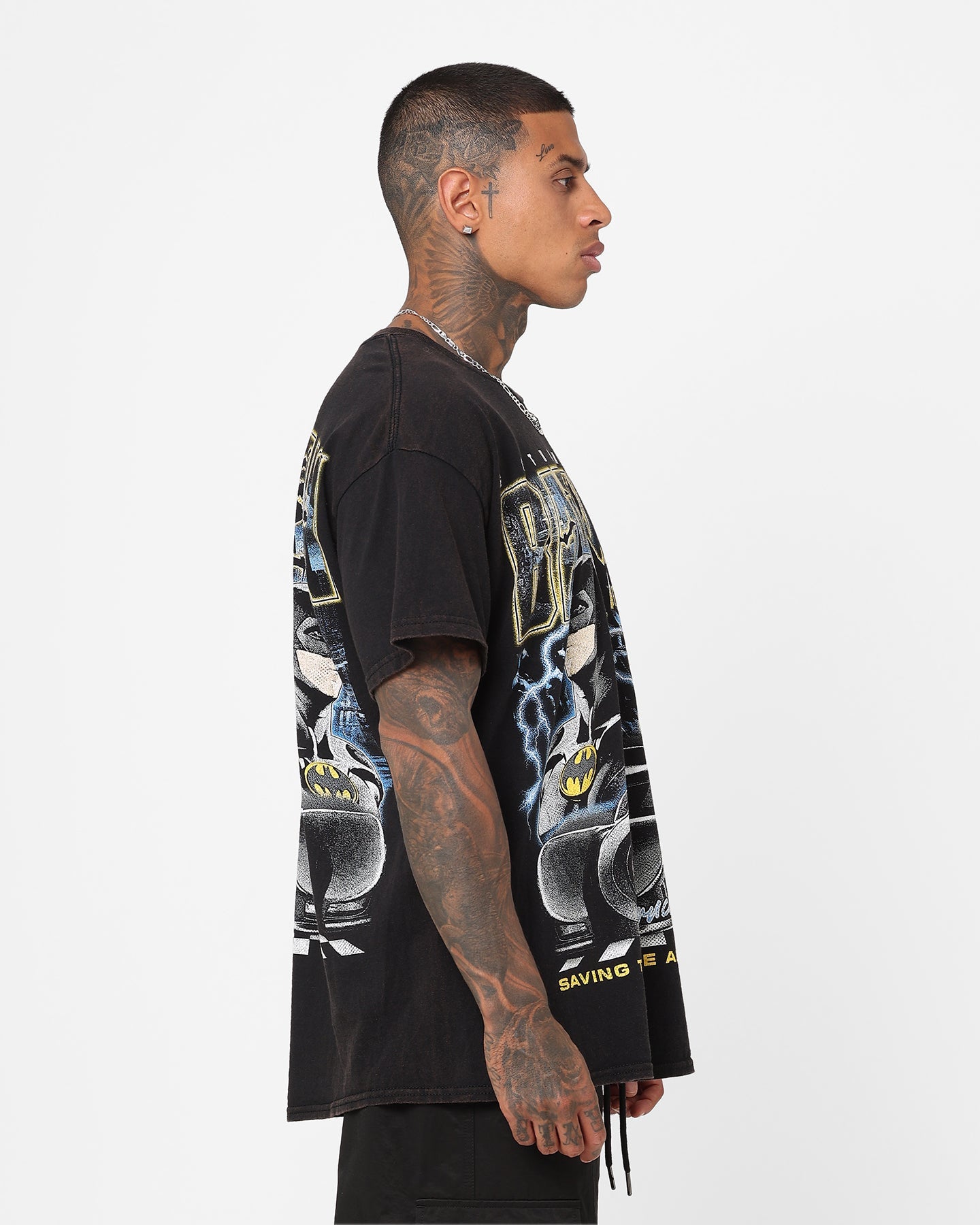 Goat Crew X The Flash Batman Racing Vintage T-Shirt Black Wash