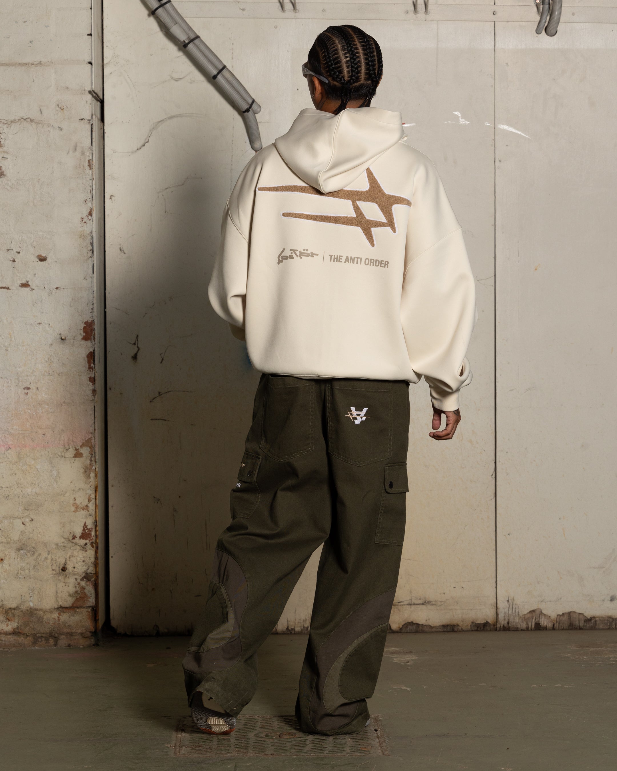Loiter X The Anti Order Zip Hoodie Stone