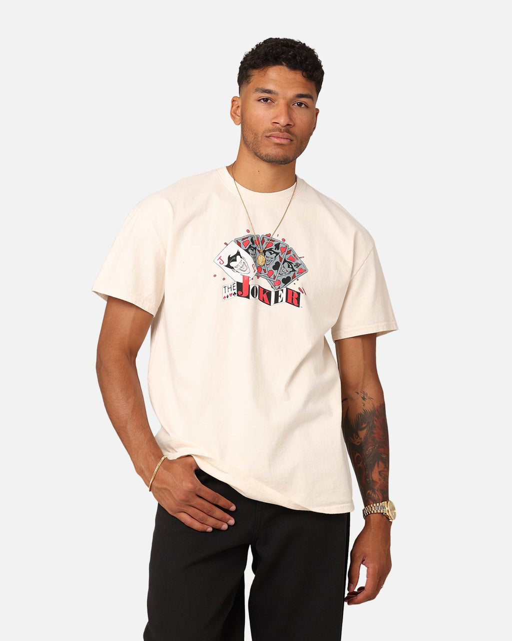American Thrift X DC Batman The Joker 93 Heavyweight Vintage T-Shirt Off White