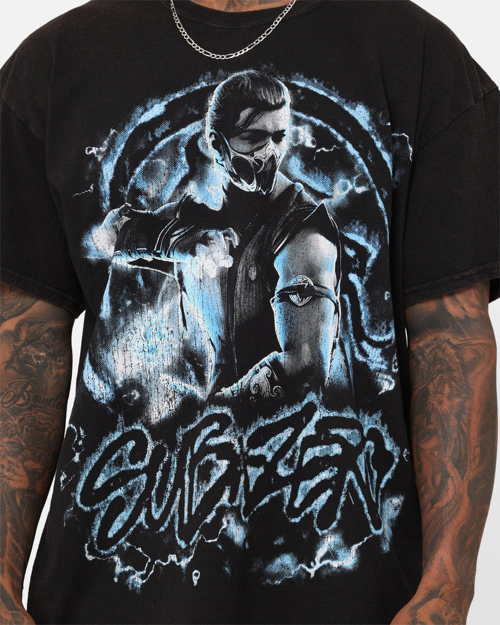 Goat Crew X Mortal Kombat Sub Zero Vintage T-Shirt Black Wash