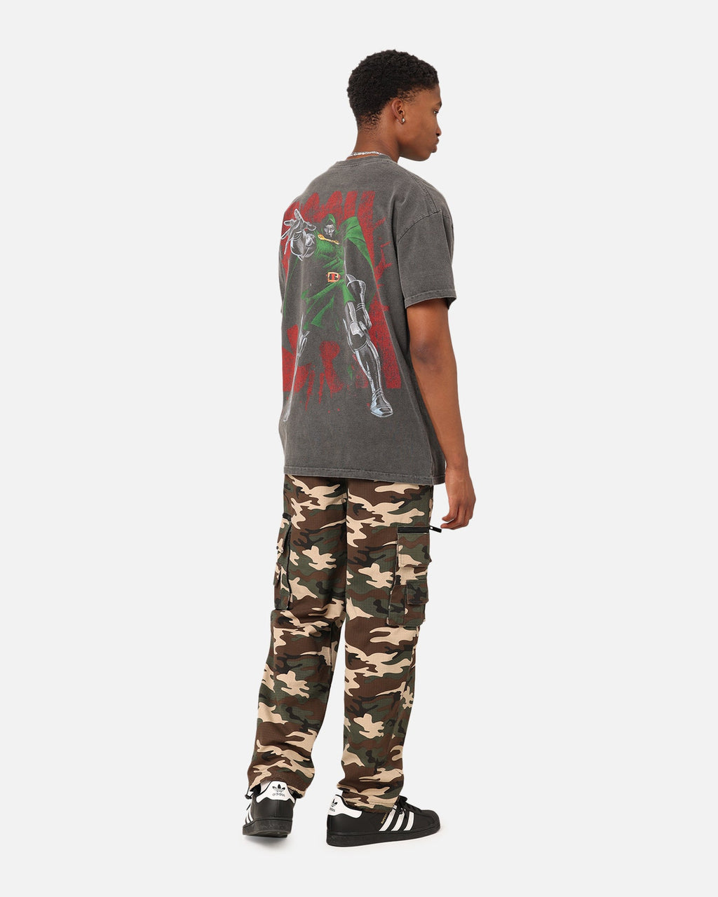 Marvel Doctor Doom Heavyweight Vintage T-Shirt Black Wash
