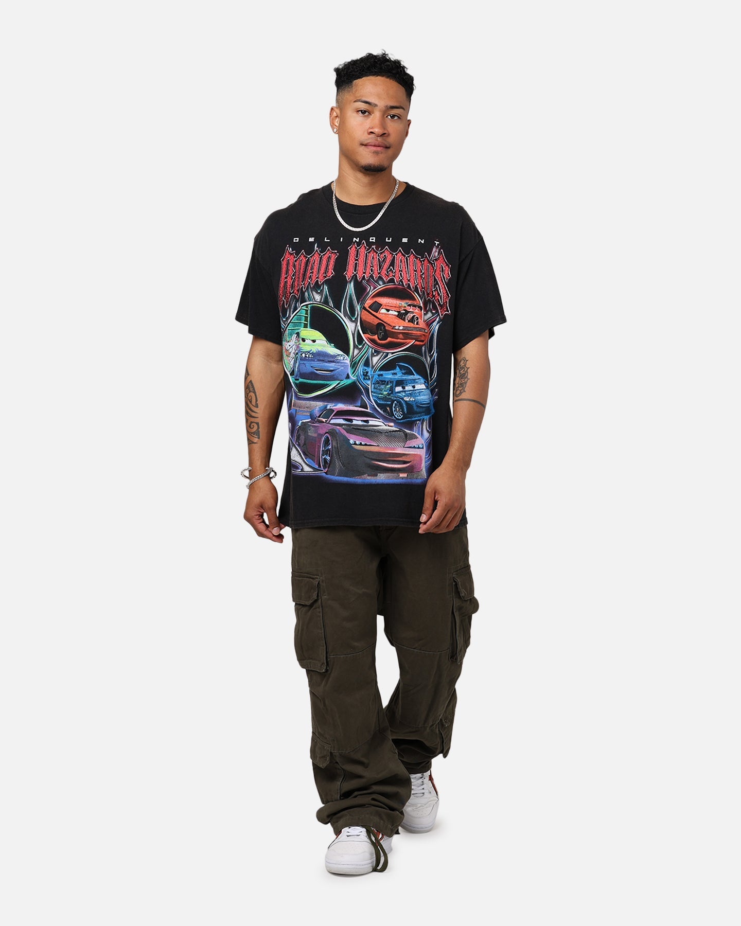 Goat Crew - Pixar Cars Delinquent Road Hazards Vintage T-Shirt Black Wash