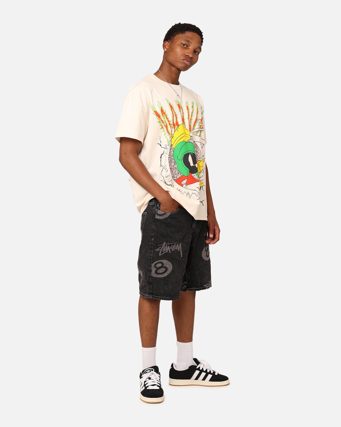 American Thrift X Warner Bros. Marvin The Martian Heavyweight T-Shirt Off White