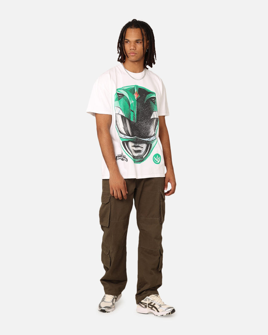 73Studio X Power Rangers Green Ranger Big Head Heavyweight T-Shirt White