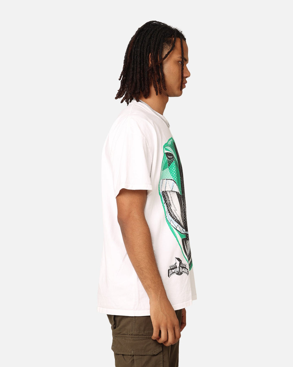 73Studio X Power Rangers Green Ranger Big Head Heavyweight T-Shirt White