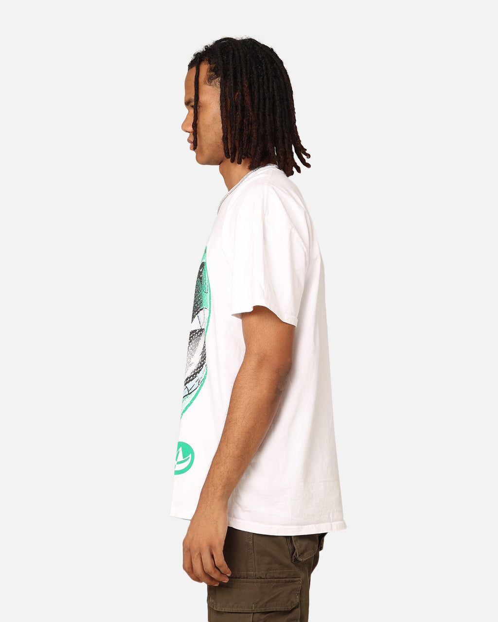 73Studio X Power Rangers Green Ranger Big Head Heavyweight T-Shirt White