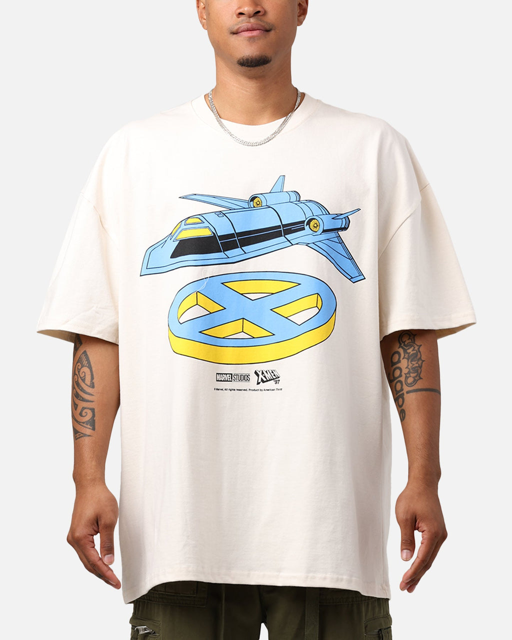 Marvel X-Men The Blackbird Heavyweight T-Shirt Off White