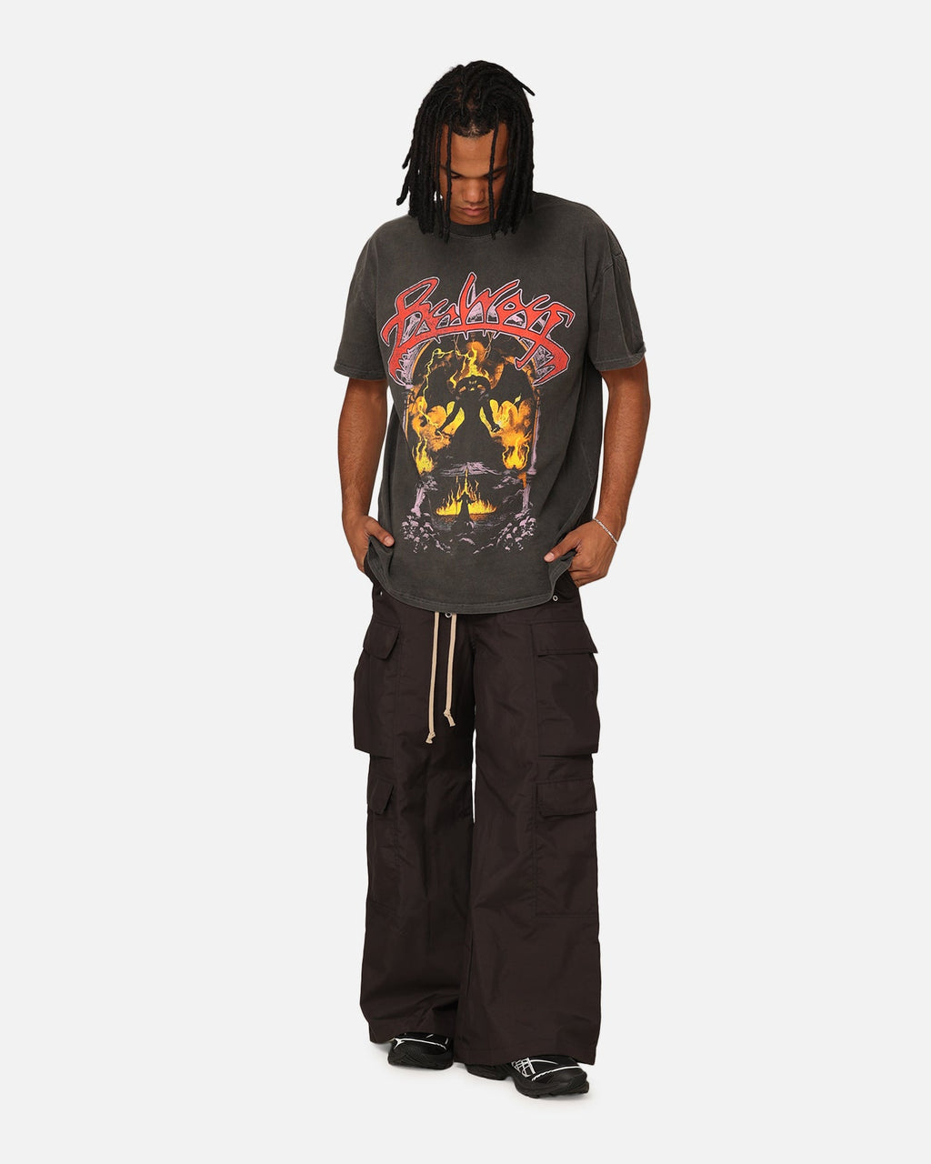 73Studio X Lord Of The Rings Balrog Heavyweight T-Shirt Black Wash