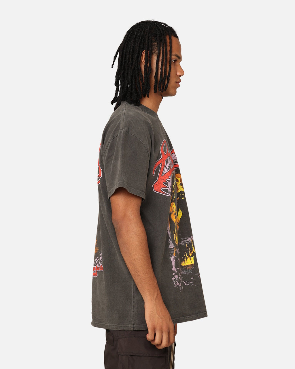 73Studio X Lord Of The Rings Balrog Heavyweight T-Shirt Black Wash