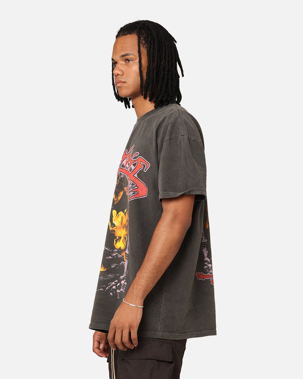 73Studio X Lord Of The Rings Balrog Heavyweight T-Shirt Black Wash
