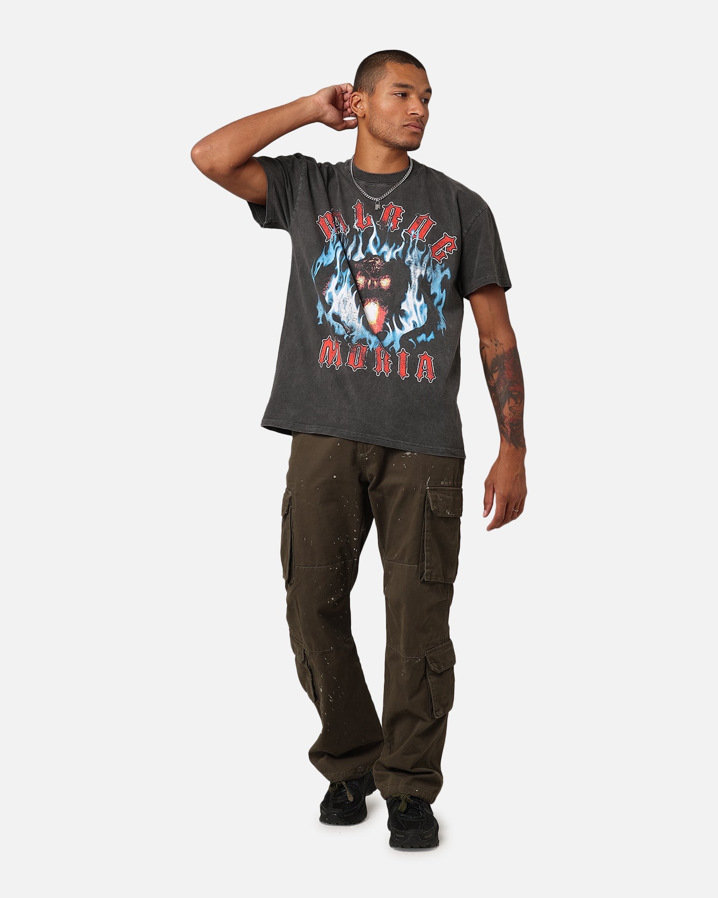 American Thrift X Lord Of The Rings The Balrog Heavyweight T-Shirt Black Wash