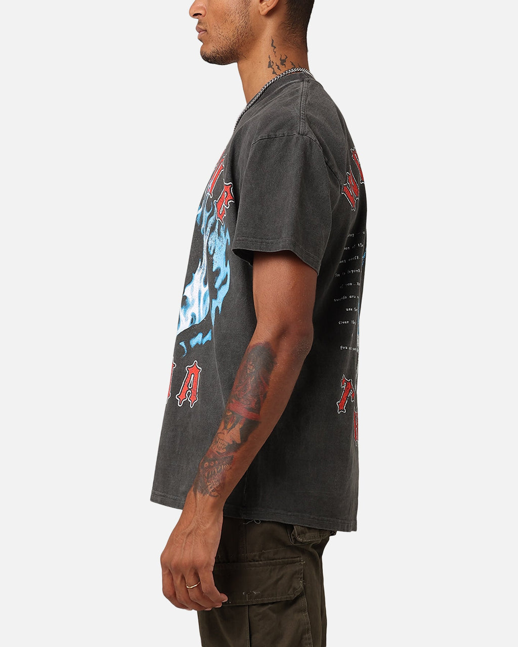 American Thrift X Lord Of The Rings The Balrog Heavyweight T-Shirt Black Wash