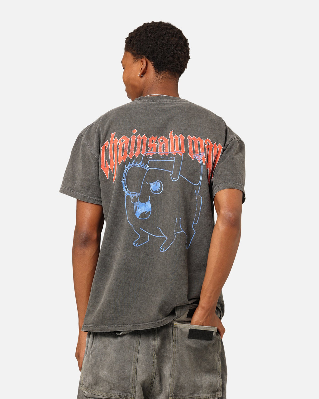 Goat Crew X Chainsaw Man Heavyweight T-Shirt Black Wash