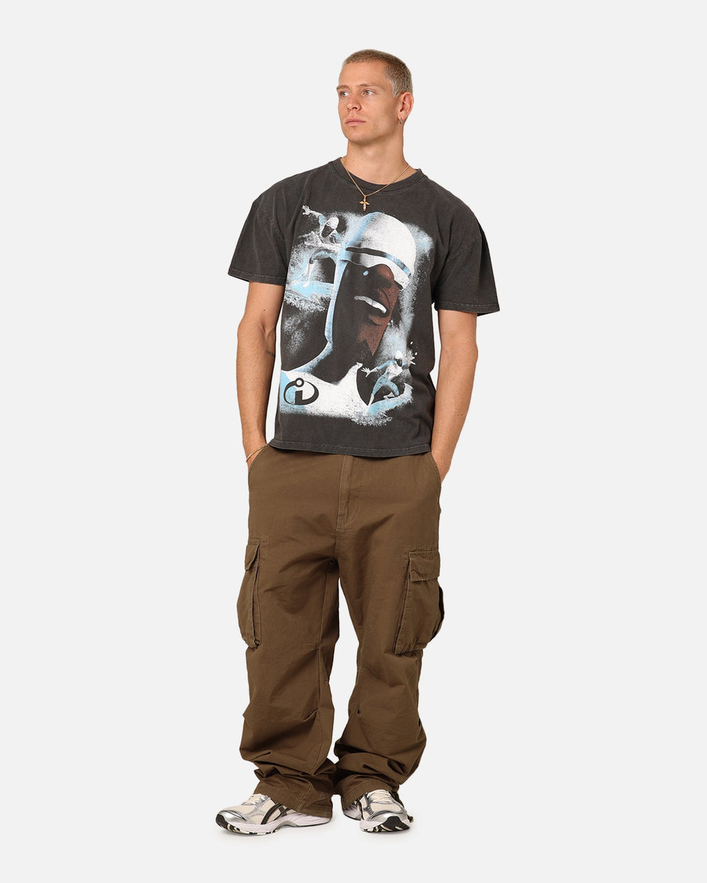 73Studio X Pixar Frozone Heavyweight T-Shirt Black Wash