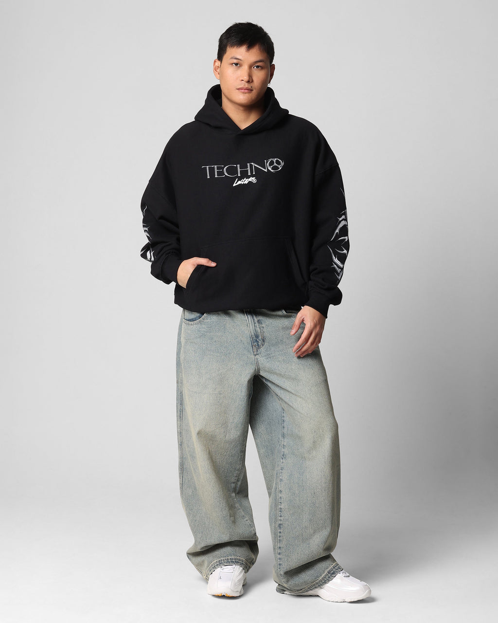 Loiter Techno Hoodie Black