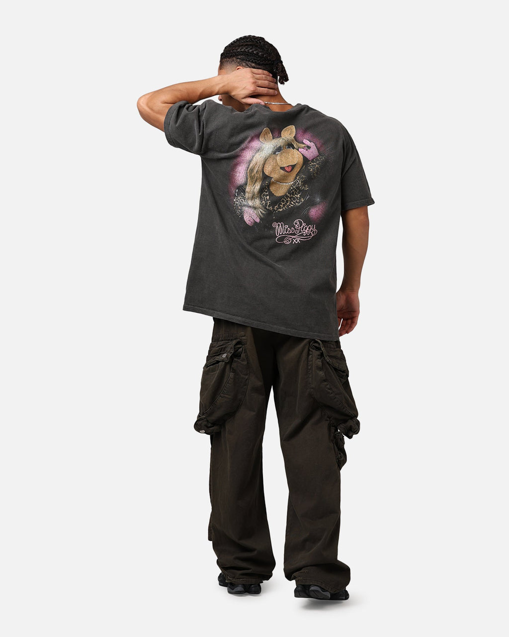 73Studio Disney The Muppets Miss Piggy Heavyweight T-Shirt Black Wash