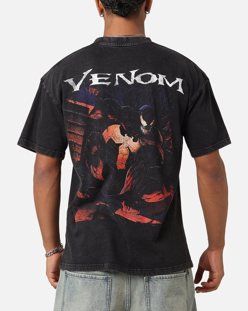 Goat Crew Marvel Spider-Man Y2K Venom The Host Vintage T-Shirt Black Acidwash