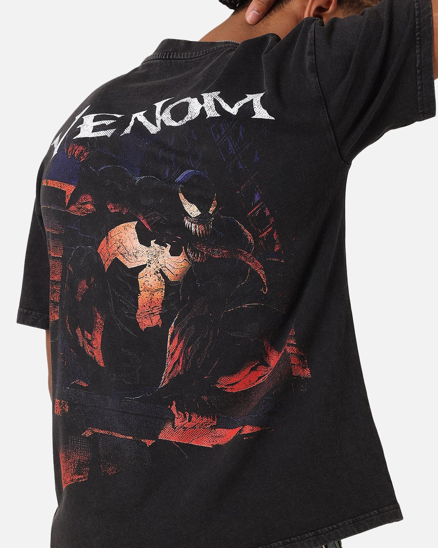 Goat Crew Marvel Spider-Man Y2K Venom The Host Vintage T-Shirt Black Acidwash