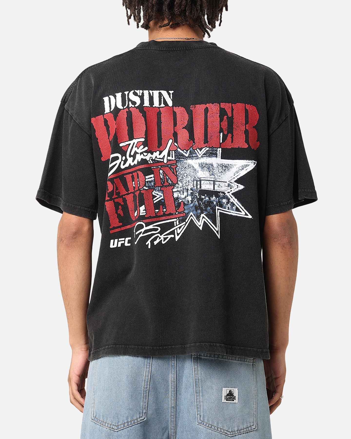 UFC By Culture Kings Dustin Poirier Paid In Full Vintage T-Shirt Black Acidwash