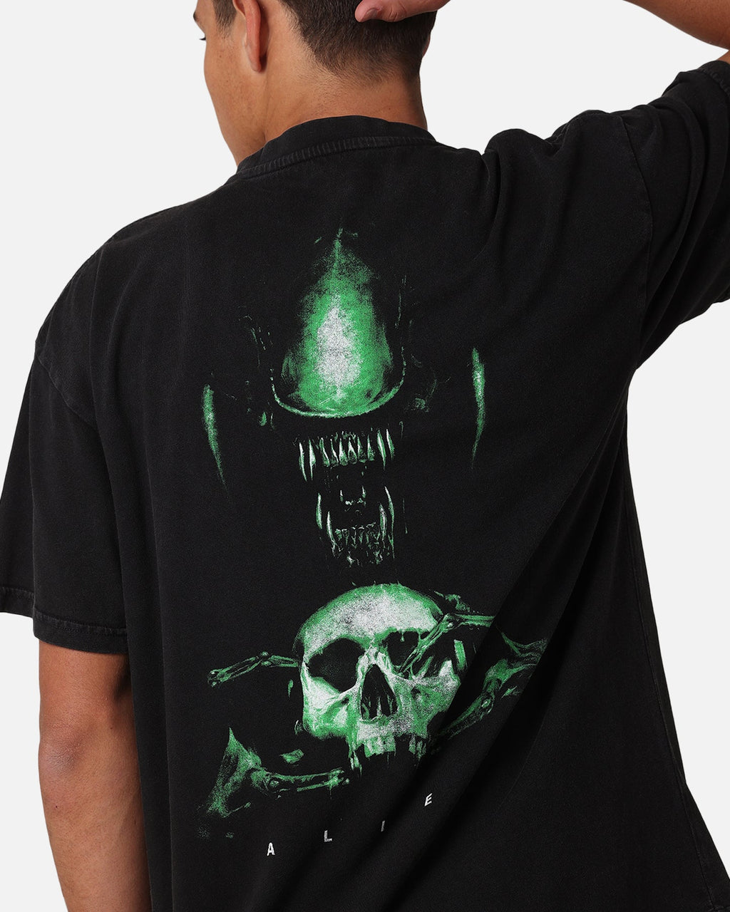Goat Crew Alien Vintage T-Shirt Black Acidwash