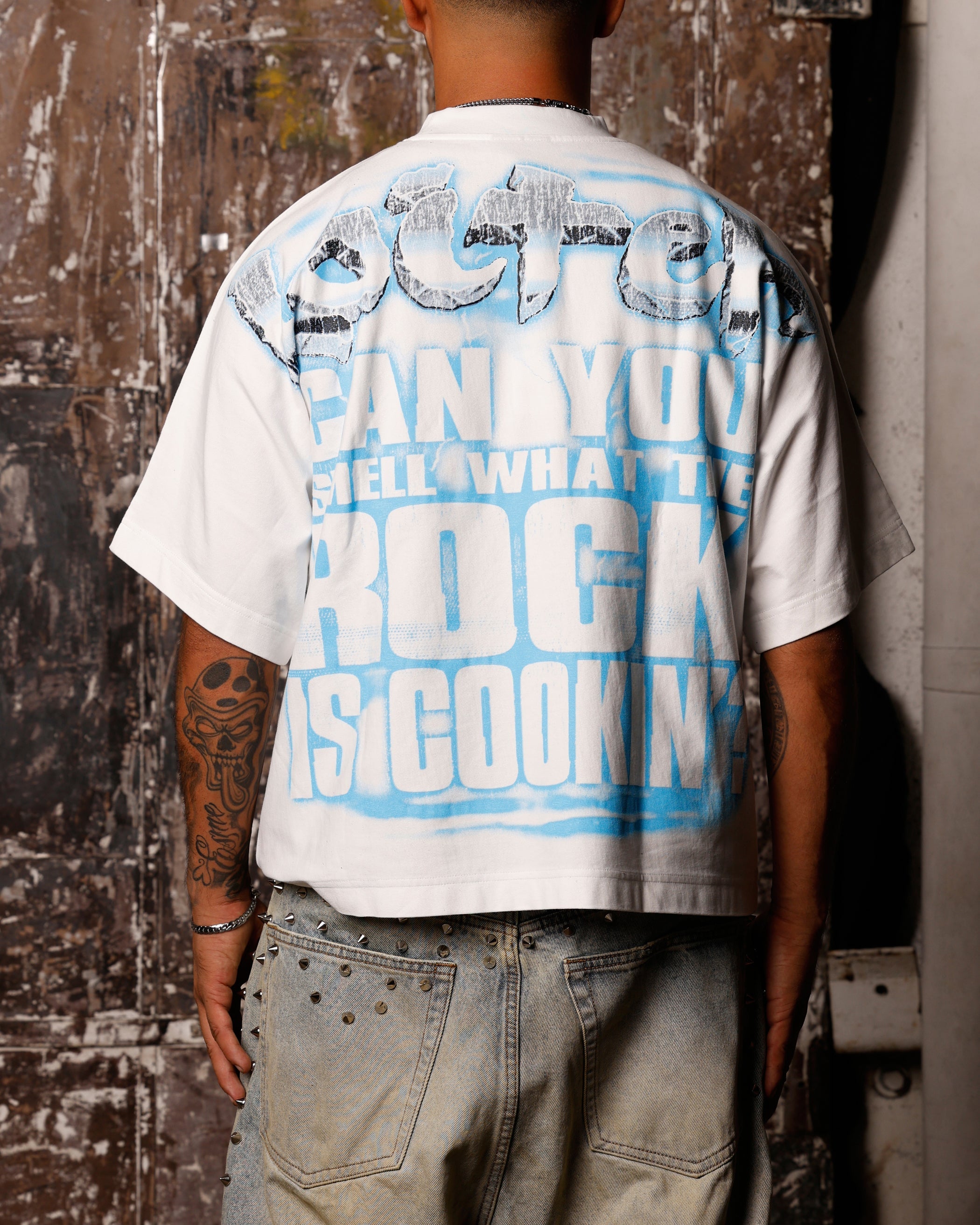 Loiter X WWE The Rock Vintage T-Shirt Off White