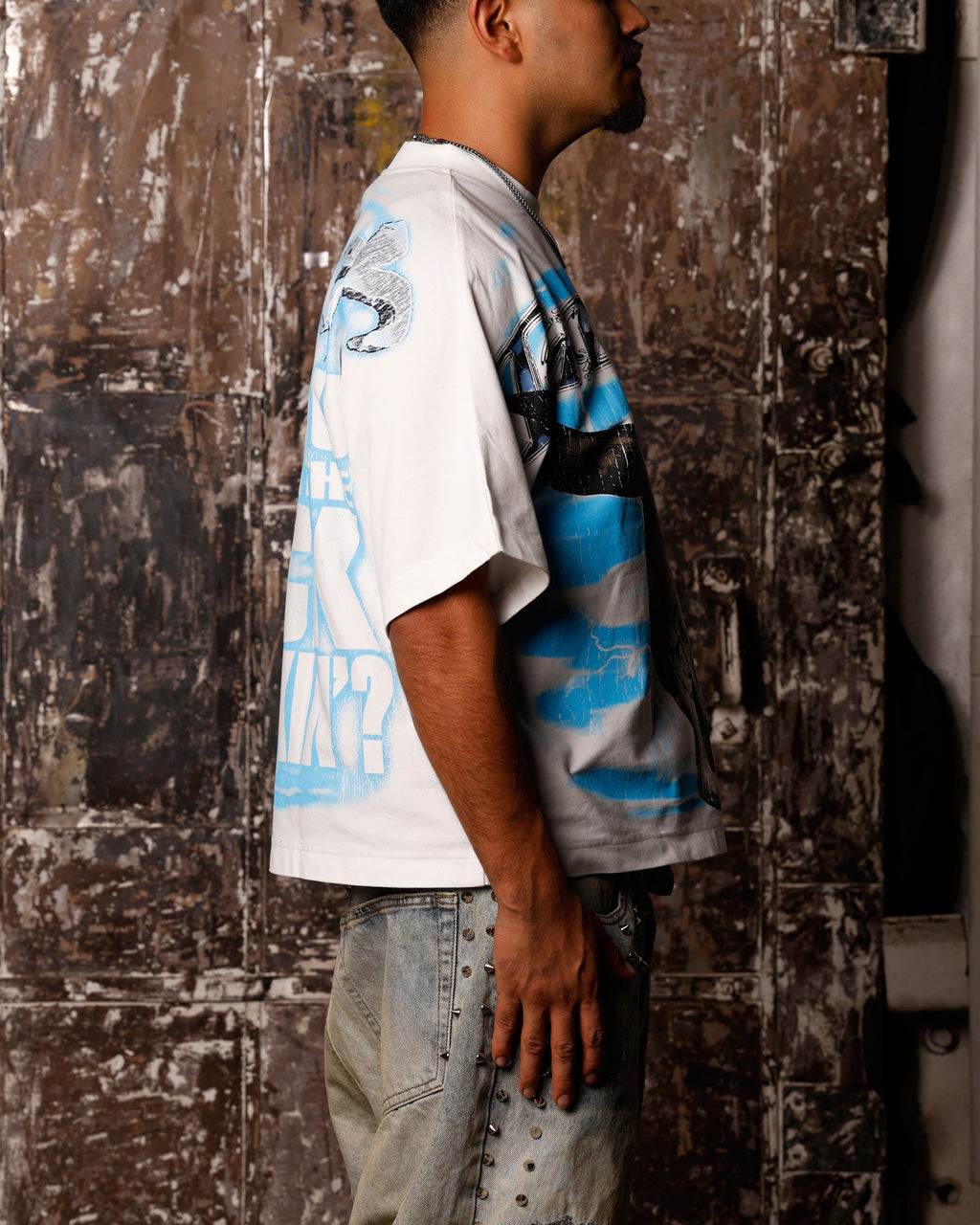 Loiter X WWE The Rock Vintage T-Shirt Off White