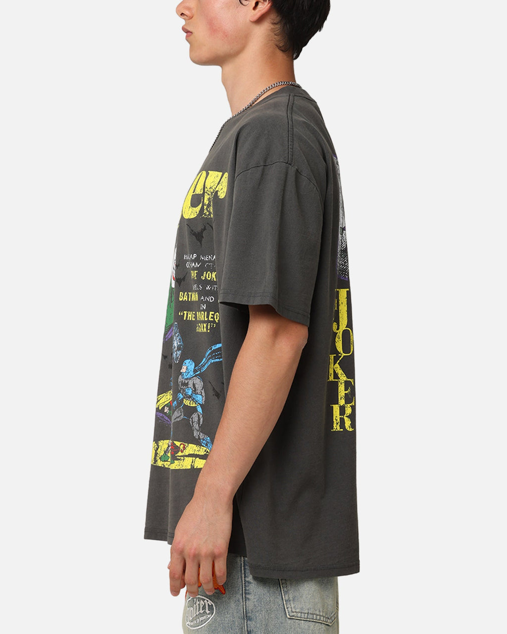 American Thrift X DC Batman The Joker Harley Hoax Heavyweight T-Shirt Black Wash