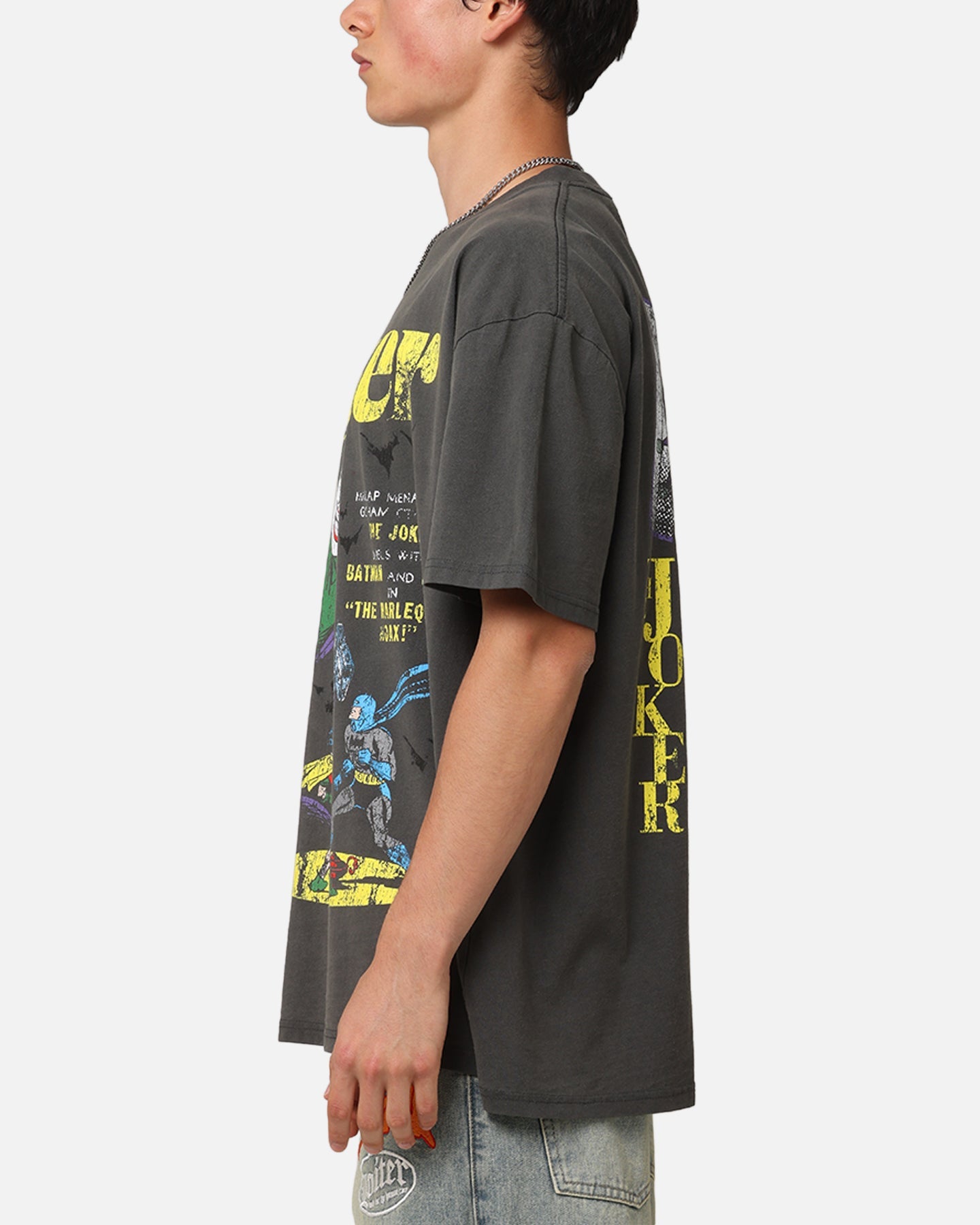 American Thrift X DC Batman The Joker Harley Hoax Heavyweight T-Shirt Black Wash