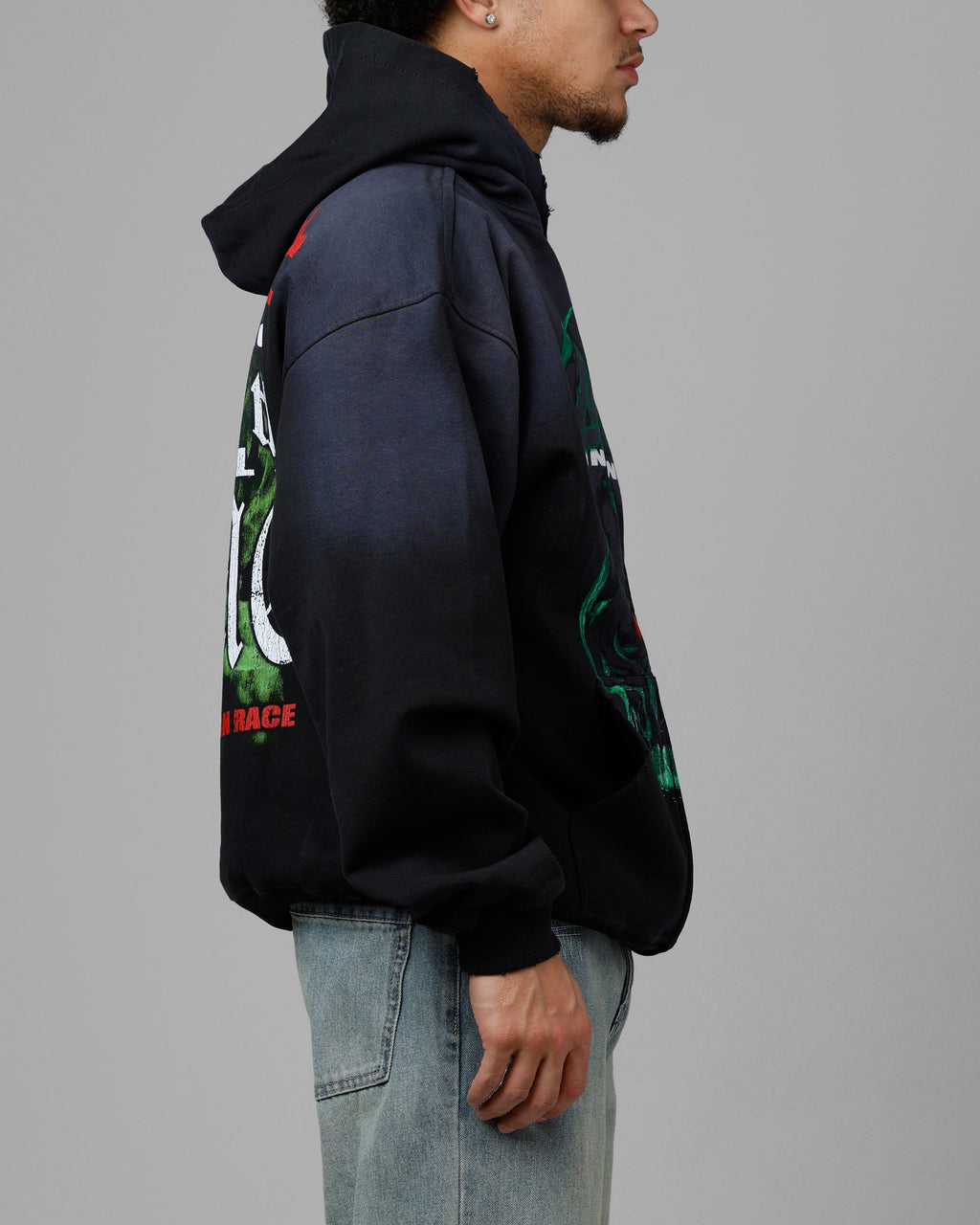 Loiter Inferno Zip Hoodie Vintage Black