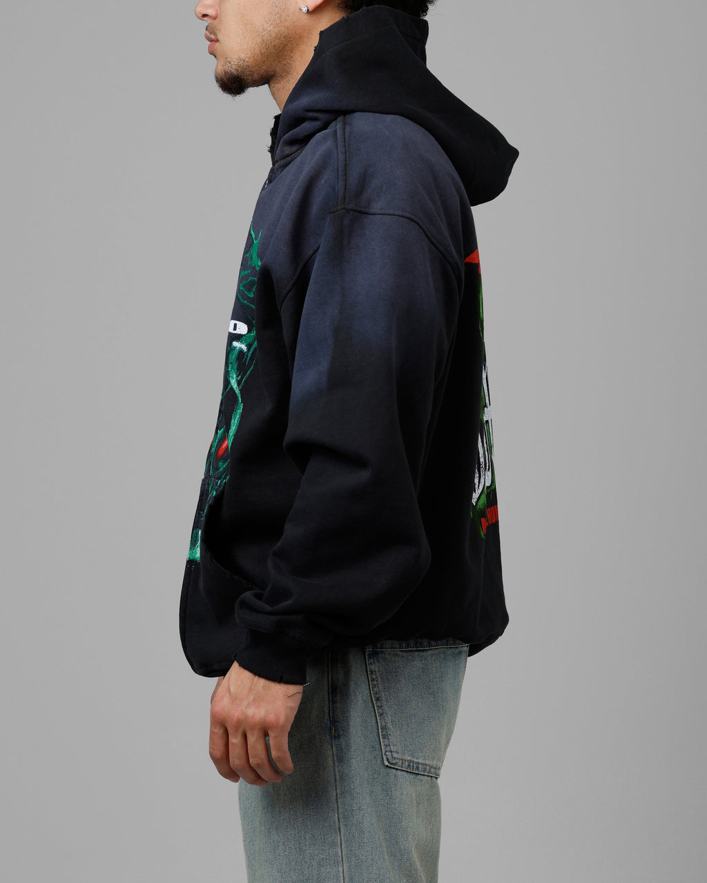 Loiter Inferno Zip Hoodie Vintage Black