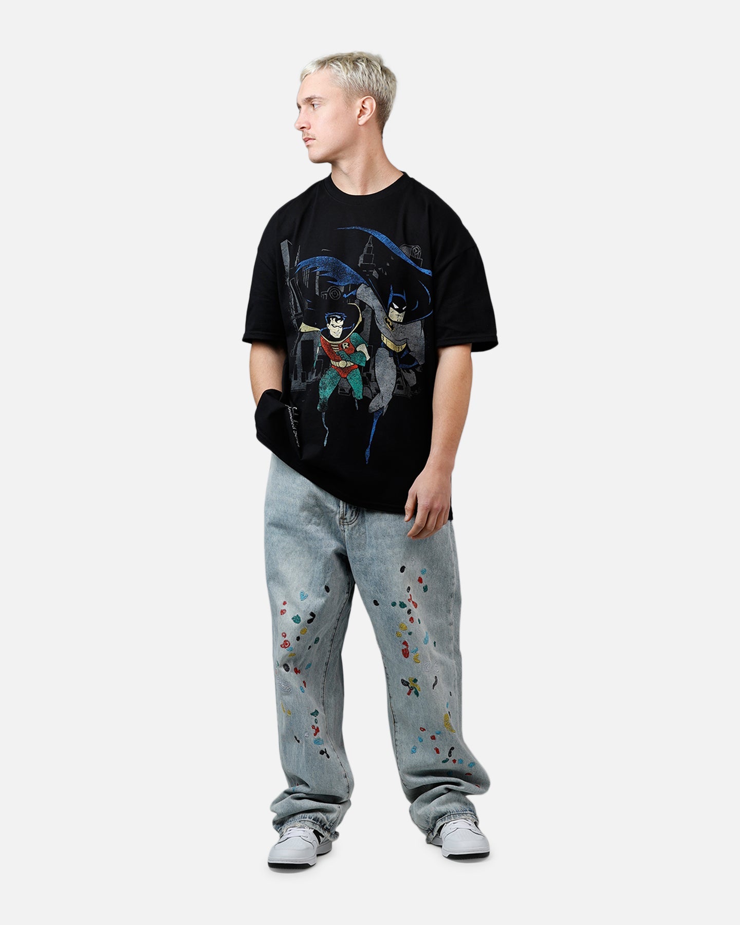 73Studio X DC 1992 Batman And Robin Heavyweight T-Shirt Black