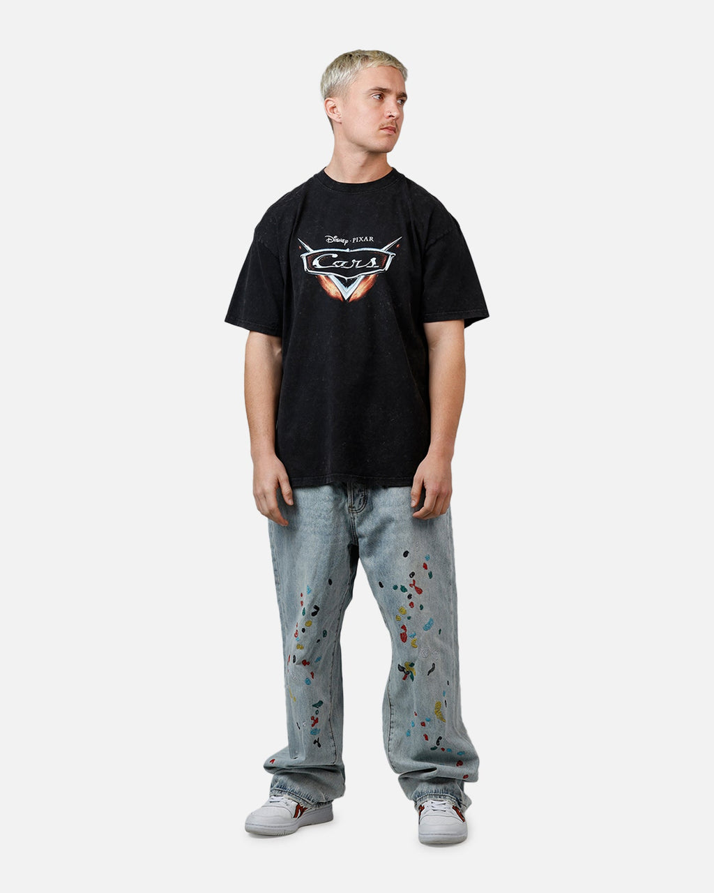 73Studio Disney And Pixar Cars Snot Rod Vintage T-Shirt Black Acidwash
