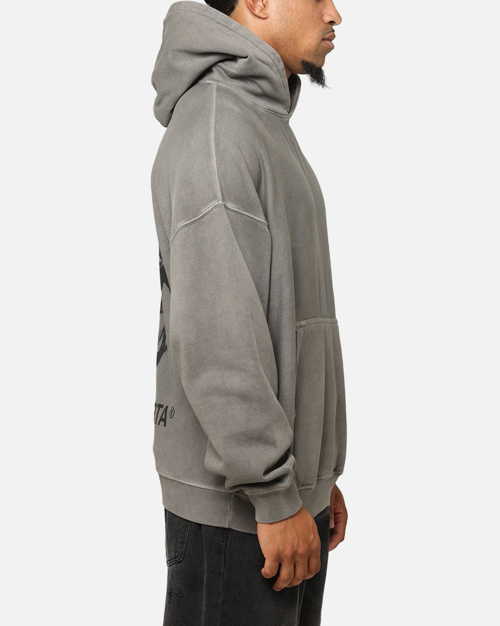 Saint Morta Nothing Is Forever Boxy Hoodie Washed Charcoal