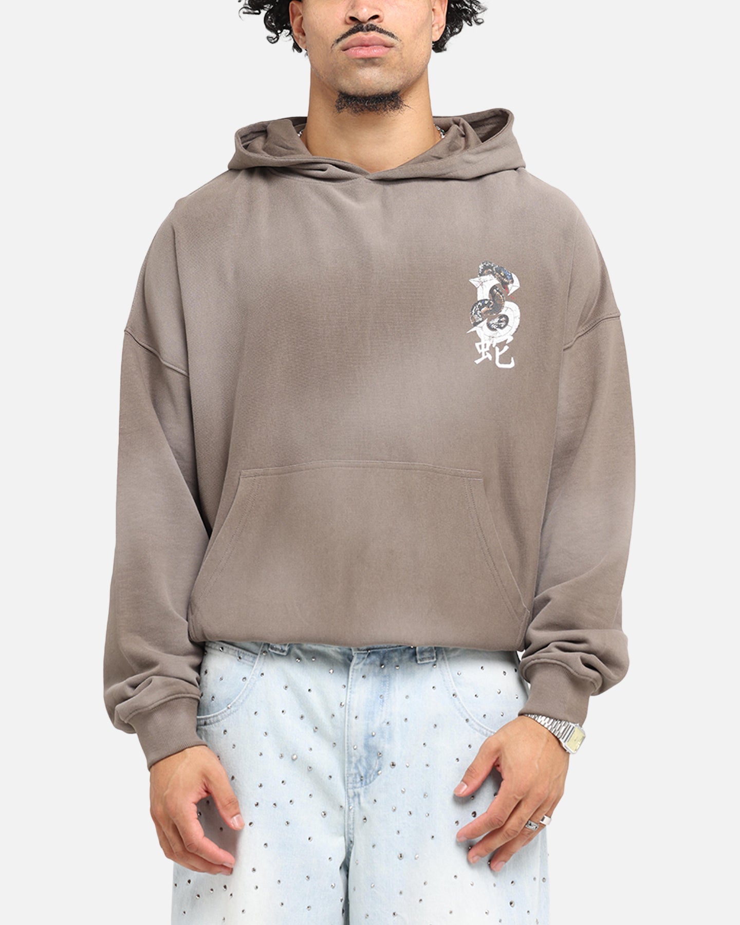 Saint Morta Venom Boxy Hoodie Sunfade Brown